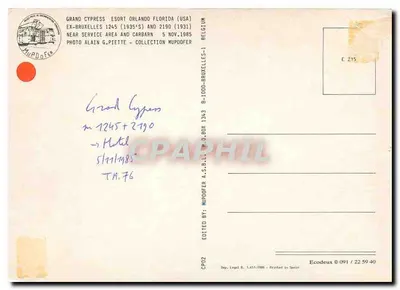 Tramway n°1245 — Grand Cypress, Flórida — Editado por Mupoofers — Verso