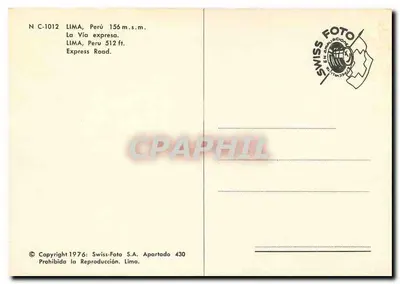 Lima — A Vía Expressa — Swiss-Foto S.A. — Verso