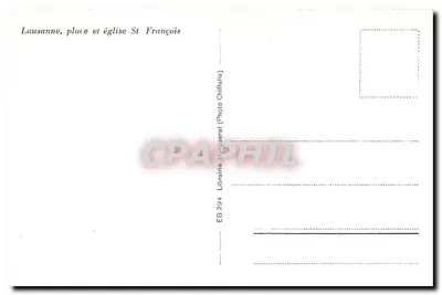 Lausanne, plac i katedra św. Franciszka — Sklep Manjuerat (Fotografia Chiffelle) — EG 294 — Rewers