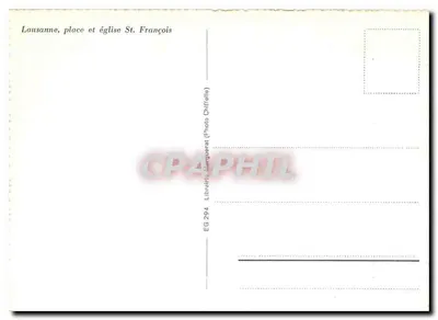 Lausana, praça e igreja de São Francisco — Livraria Marguerat (Foto Chiffelle) — n° EG 294 — Verso