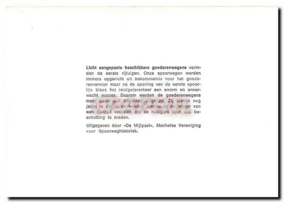 Wagon towarowy — pierwsza linia kolejowa — wydane przez «De Mijlpaal» — Rewers