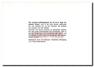 Stare budynki dworca — szklana obudowa i maszt 30 m — Arsenale w Mechelen — Rewers