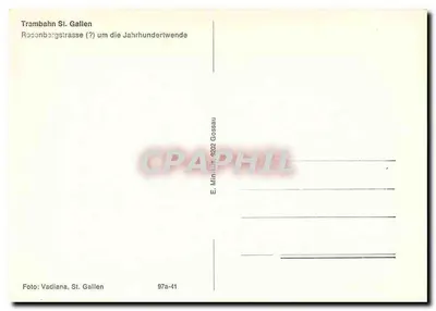 Tramway de St. Gallen — Rosenbergstrasse (?) — E. Minikis, Gossau — Verso