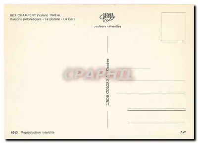 Champéry — widok panoramiczny — Linda Color S.A., Genève, n° 4640 — Rewers