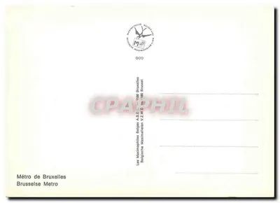 Pociąg metra w Brukseli — stacja w budowie — Les Maximaphiles Belges A.S.B. 1150 Bruksela — Rewers