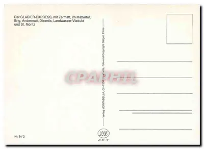 Glacier Express — Zermatt, Brig, Andermatt, Disentis/M., St. Moritz — Verlag Montabella — Rewers