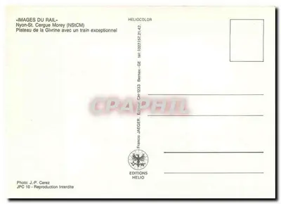 Nyon-St. Cergue Morey — Plateau de la Givrine z wyjątkowym pociągiem — Wydawnictwo Helio — Rewers