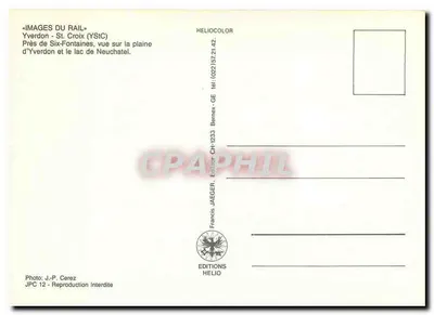 Yverdon - St. Croix (YSTC) — Widok na równinę Yverdon i jezioro Neuchâtel — Wydawnictwo Helio — Rewers