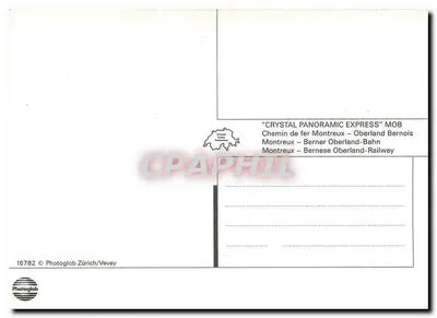Trem MOB — Crystal Panoramic Express — Montreux – Berner Oberland-Bahn — Verso
