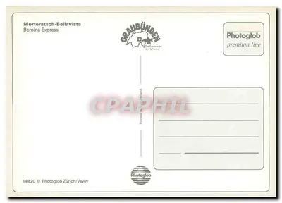 Morteratsch-Bellavista — Expresso Bernina — Photoglob premium line — Verso