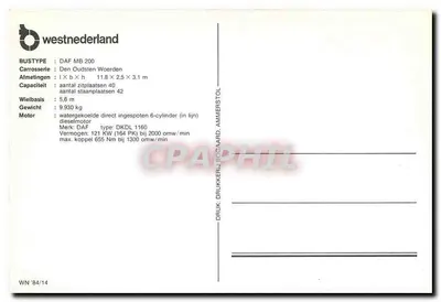 Autobus Den Haag C.S. — linia 124 — Westnederland, seria DAF MB 200 — Rewers