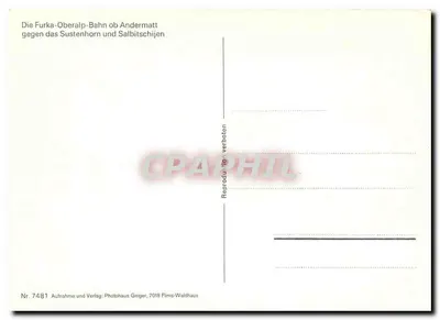 Trem da Furka-Oberalp-Bahn — Andermatt — Photohaus Geiger, n° 7481 — Verso