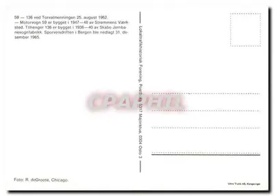 Tramway em Minde — Tramway 59 e 136 em Torvalmenningen — Lokaltrahistorisk Forening — Verso
