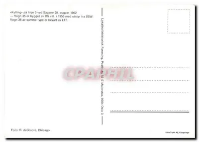 Tramway 5 em Sagene — Oslo — editor Ultra Trykk AS, Kongsvinger, n° 3317 — Verso