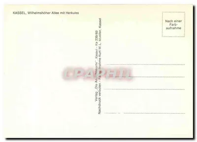 Kassel, Wilhelmshöher Allee z Herkulesem — wydawca 'Die Ansichtskarte' Kassel, n° Ka 239/69 — Rewers