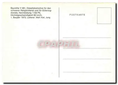 Locomotive V 291 — MaK Kiel, Jung — 1er modèle 1972 — Rewers