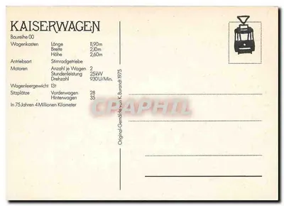 Wuppertaler Schwebebahn — Kaiserwagen — K. Burandt — Verso
