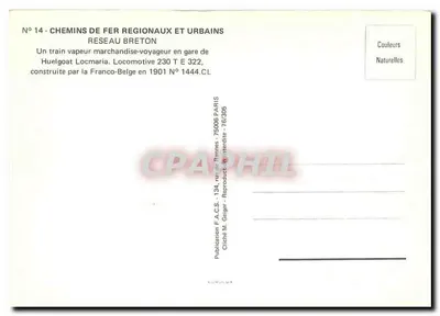 Estação de Huelgoat — Trem a vapor de mercadorias e passageiros — Publicação F.A.C.S. n°14 — Verso
