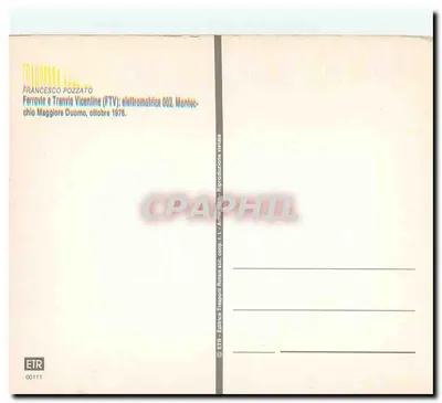 Montecchio Maggiore — Estação e trêm elétrico 002 — ETR — Verso