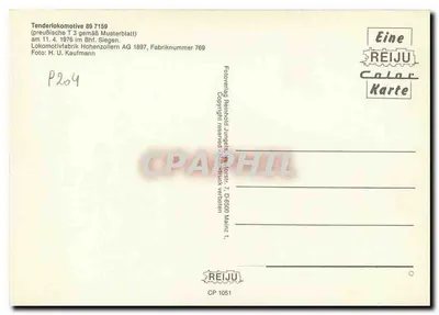 Trem a vapor 89 7159 — Siegen — REIJu — Verso