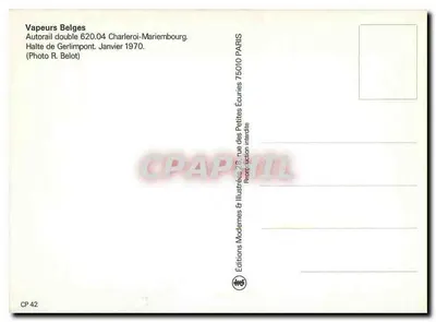 Podwójny autorail 620.04 — Charleroi-Mariembourg — Wydawnictwo Nowoczesne i Ilustrowane — Rewers