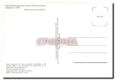 Vagão elétrico de dois níveis Z2N em testes — Etampes — Éditions du Carril — Verso