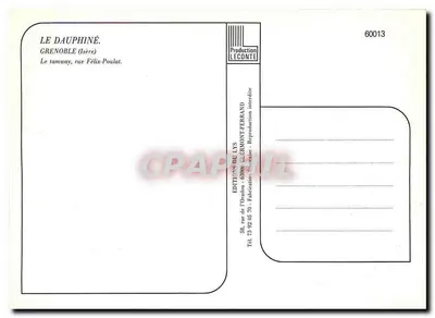 Grenoble — Tramwaj w mieście — Éditions du Lys, n° 60013 — Rewers