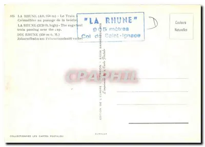 La Rhune — Pociąg szynowy przejeżdżający przez przełęcz — Wydawnictwo Europy, nr 835 — Rewers