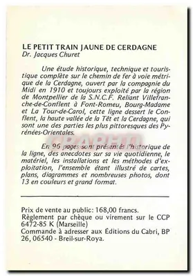 O Pequeno Trem Amarelo da Cerdagne — Dr. Jacques Churet — Éditions du Cabri — Verso
