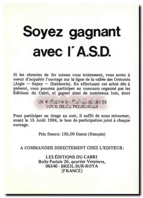 Trem na linha Aigle - Sepey - Diablerets — Éditions du Cabri — Verso