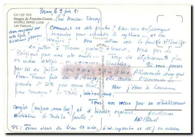 Train sur le viaduc du Jura — Les Viaducs de Franche-Comté — Éditions de Léon — Verso