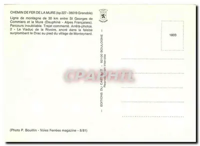 Viaduc de la Rivoire — Linia górna między Commiers a la Mure — Éditions P. Bouillin — Rewers
