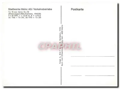 Tramwaj z Mainz — Tw 95, seria 95-98 — Stadswerke Mainz AG — Rewers