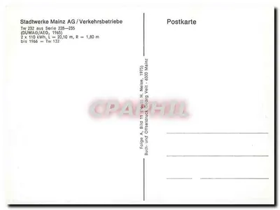 Tramway Tw 232 — Stadwerke Mainz AG — propaganda Möbel Franz — Verso
