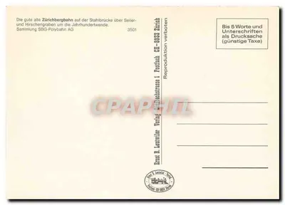 Zúrich - Teleférico hacia el Politécnico — n° 4309, editor Ernst B. Leutwiler, Zúrich — Reverso