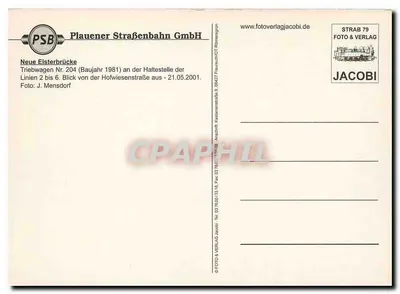 Nowa Mostowa Elsterbrücke — Plauen — PSB Plauener Straßenbahn GmbH, STRAB 79 — Rewers