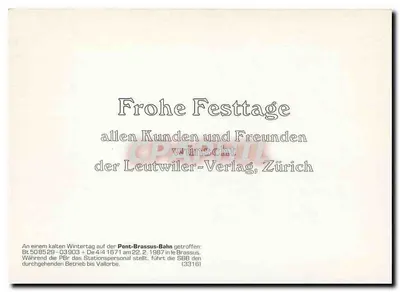 Pont-Brassus — trem SBB no inverno — Leutwiler-Verlag, Zürich (33316) — Verso