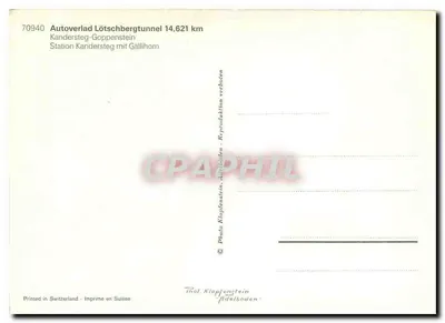 Stacja Kandersteg z tunelem Lötschberg — Fotografia Klopfenstein, Szwajcaria — Rewers