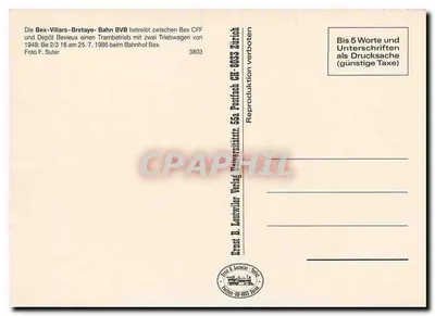 Tramwaj BVB w Bex — Bex-Villars-Bretaye — Ernst & Leutwiler, Bex — Rewers