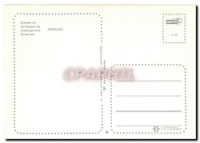 Koksijde — praia, trem e edifícios — a.van mighme - postcards — Verso