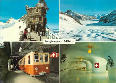 Jungfraujoch 3454 m — Sphinx-Observatorium, glaciers et tunnel — Photo et Verlag Fritz Lauener, Wengen, Nr.17