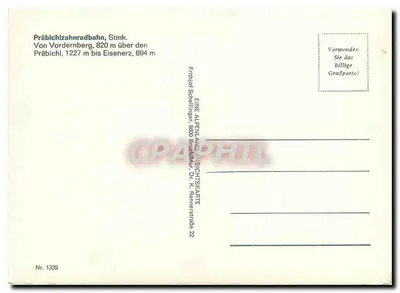Trem a vapor — Alpes — Editor: Dr. K. Hammerstraße 22, 8800 Buczkwm — Verso