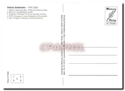Tramwaje w Görlitz — M. Felker Verlag, n° 03581/873500 — Rewers