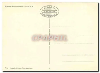 Locomotiva BRB 7 — Brienzer Rothornbahn — Verlag R. Würgler, Fot. Meiringen — Verso