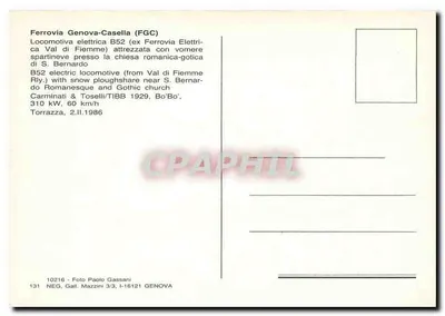 Tramway B52 — Val di Fiemme — Ferrovia Genova-Casella (FGC) — Verso