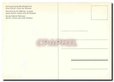 Trem nas montanhas — Suíça — editor não identificado, número de série não visível — Verso