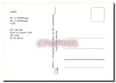 Trem CFL 251 em Schifflange — Grupo dos Amigos do Trem Luxemburgo — n° L-002/1 — Verso