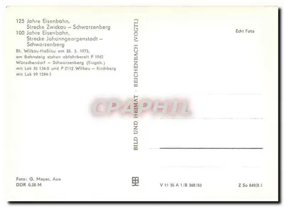 Stacja Wilkau-Haßlau — pociągi parowe — Graphphil — Rewers