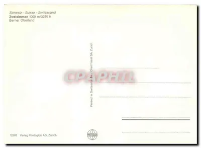 Zweisimmen — widok panoramiczny i zabytki — Verlag Photoglob AG, Zürich — Rewers