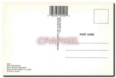 San Francisco — widok panoramiczny — Smith Novelty Co. nr E-88 — Rewers